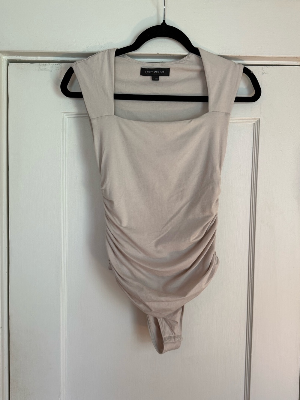 NWOT LOFT Versa Square Neck Ruched Thong Bodysuit